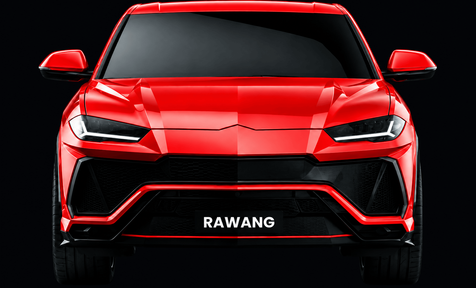 Red car with a tinted windscreen